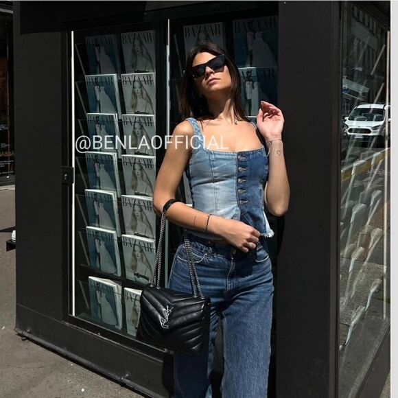 ZARA TRF PATCHWORK DENIM TOP - Picture 8 of 12